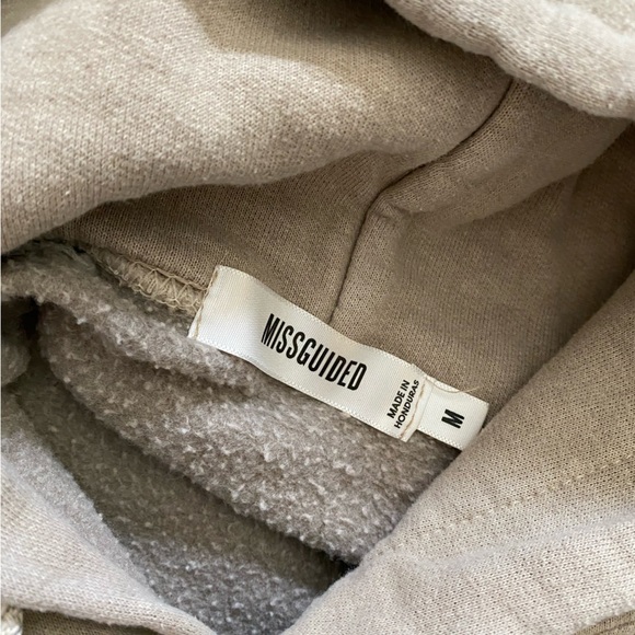 MISSGUIDED hooded sweatshirt in taupe size M - Picture 3 of 3